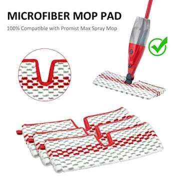 Microfiber Spray Mop Pads Compatible with Promist MAX Reusable Spray Mop Refills for Ocedar ProMist Dust Mop,Dual-Action Washable Flip Mop Pads Replacement for Dry Wet Floor Cleaning,3 Packs