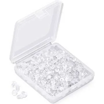 Silicone Earring Backs - 1200 Pcs Clear Backing