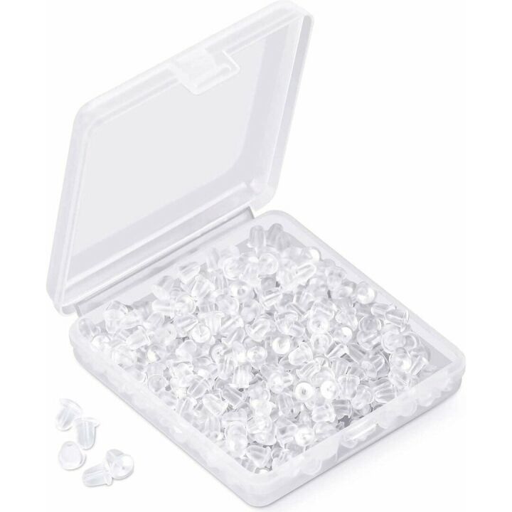 Silicone Earring Backs - 1200 Pcs Clear Backing
