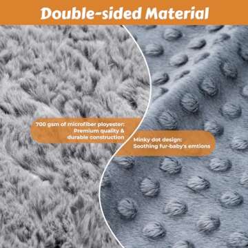 Heartbeat Toy Heartbeat Blanket for Dog Anxiety Relief, Heartbeat Stuffed Animal for Puppy Calming Aid Behavioral Aid, Dog Comfort Toy for Sleep Aid Cuddle, Grey