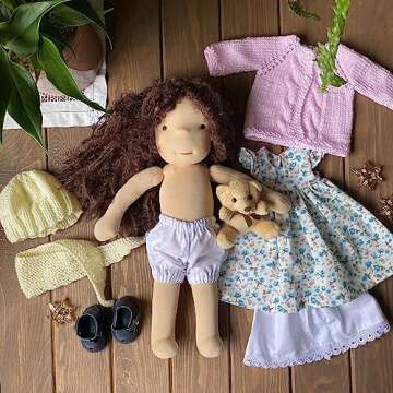 Handmade Organic Waldorf Doll - Safe for Kids - Encourages Imaginative Play - Soft and Natural Materials