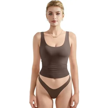 SUUKSESS Women Sexy Sleeveless Tank Top Summer Going Out Basic Top Scoop Neck Double Lined Y2K Crop ...