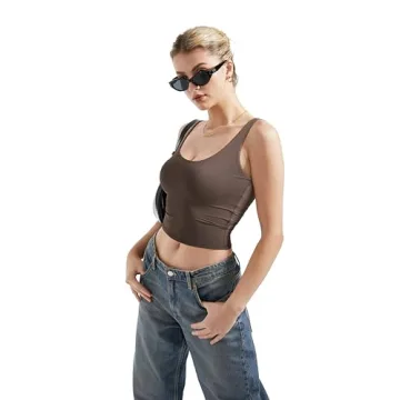SUUKSESS Women Sexy Sleeveless Tank Top Summer Basic Crop