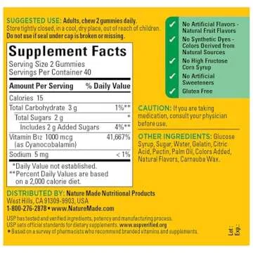 Nature Made Energy B12 Gummies, 1000 mcg for Energy Support