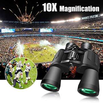 10x50 Binoculars - Powerful, Clear, and Durable for Outdoor Fun