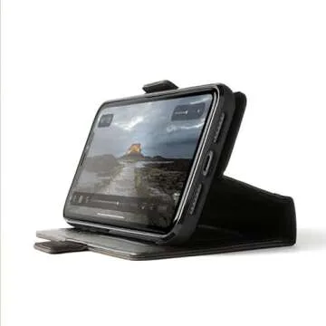 Twelve South BookBook for iPhone 13 Mini | MagSafe Compatible 3-in-1 Leather Wallet Case with Display Stand/Removable Magnetic Shell (Brown)