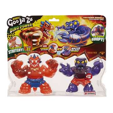Heroes of Goo Jit Zu Dino Power Versus Pack - 2 Action Figures - Volcanic Rumble - Blazagon vs. Redb...