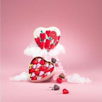 Venchi - Large Floral Heart-Shaped Tin with Milk and 75% Extra-Dark Chocolates, 5.29 oz - Gift Idea - Gluten Free