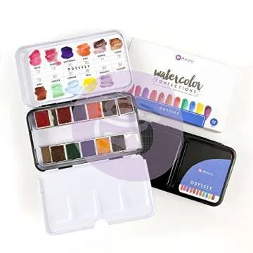 Prima Marketing Watercolor Confections ART PHILOSOPHY Confections Watercolour Pans Odyssey 12pk