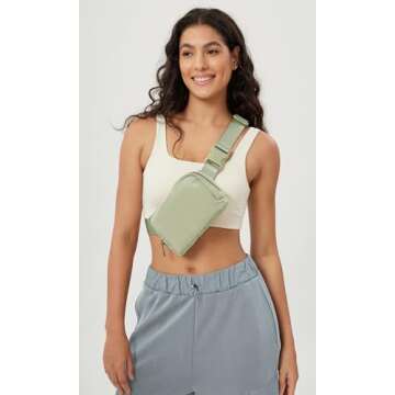 ODODOS Unisex Mini Belt Bag with Adjustable Strap Small Fanny Pack for Workout Running Traveling Hiking, Desert Sage