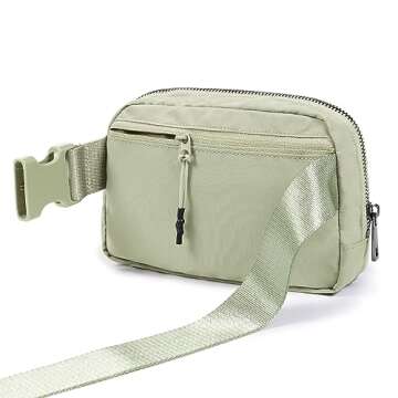 ODODOS Unisex Mini Belt Bag with Adjustable Strap Small Fanny Pack for Workout Running Traveling Hiking, Desert Sage