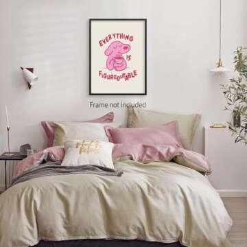 Lmuwecno Pink Dog Positive Affirmations Quote Wall Art Motivational Cute Animal Posters Everything Is Figureoutable Prints Kids Bedroom Wall Decor 08x10 inch Unframed