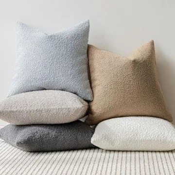 Textured Boucle Throw Pillow Covers for Cozy Home Decor