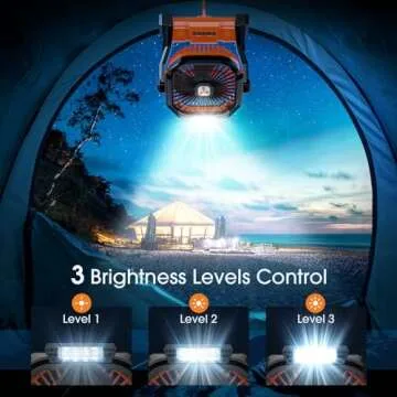 Portable Fan Rechargeable, Cordless Battery Powered Fan with LED Lantern, Small Table Fan, USB Battery Operated Fans for Travel Bedroom Home Camping Tent Office Beach Desk Picnic Barbecue Fishing