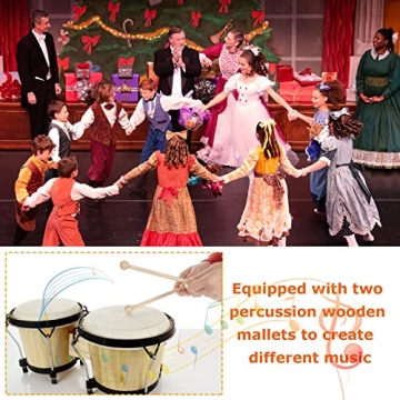 Bongo Drums 6" and 7" Set for All Ages - Perfect Gift!