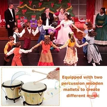 Bongo Drums 6" and 7" Set for All Ages - Perfect Gift!