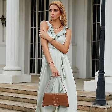 BE SMART Shoulder Bag, Stylish Sling Purse for Women with Rivet Design, Retro PU Evening Bag Clutch ...