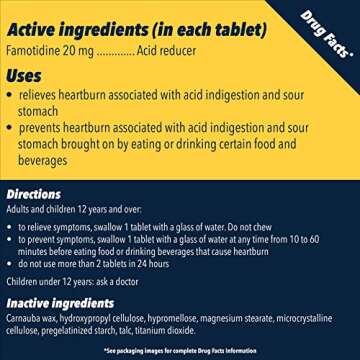 Pepcid AC Maximum Strength Heartburn Relief Tablets, OTC Medicine Prevents & Relieves Heartburn Due to Acid Indigestion & Sour Stomach, 20mg Famotidine Acid Reducer, Fast-Acting, 50 ct
