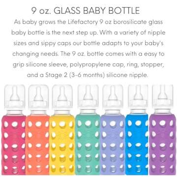 Lifefactory Glass Baby Bottles with Silicone Protection