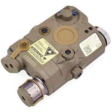 FIRECLUB PEQ-15 Style Battery Case Box Sight + LED Flashlight DE Tan for AEG GBB CQB