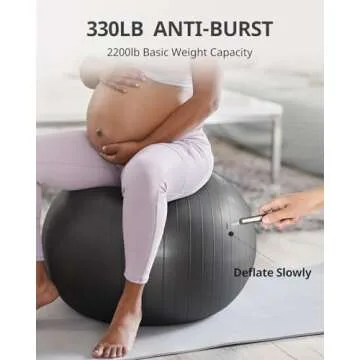 Trideer Extra Thick Yoga Ball Exercise Ball, 5 Sizes Ball Chair, Heavy Duty Swiss Ball for Balance, Stability, Pregnancy and Physical Therapy, Quick Pump Included (Black, M(19-22ines/48-55cm))