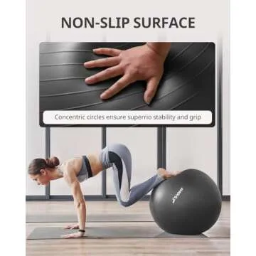 Trideer Extra Thick Yoga Ball Exercise Ball, 5 Sizes Ball Chair, Heavy Duty Swiss Ball for Balance, Stability, Pregnancy and Physical Therapy, Quick Pump Included (Black, M(19-22ines/48-55cm))