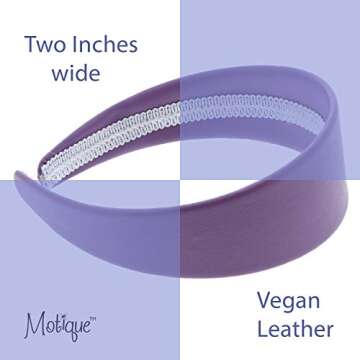 2 Inch Leather-Like Headband in Light Purple for Women and Girls