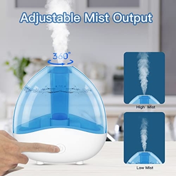 Loerio Cool Mist Humidifier with Night Light for Home