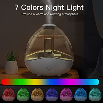 Loerio Cool Mist Humidifier with Night Light for Home