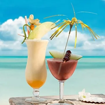 CHOUNYEE 9" Foil Frill Cocktail Picks 100 PCs for Parties