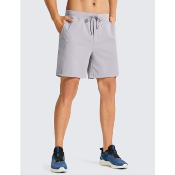 CRZ YOGA Men's 4-Way Stretch Workout Shorts 7''