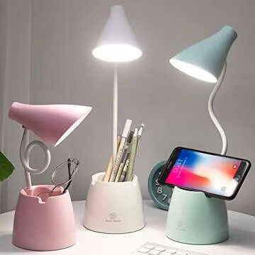 HCTaw LED Desk Lamp with 3 Lighting Modes & Stepless Dimming for Work and Study