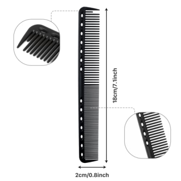 5Pcs Black Barber Combs Set - Durable Styling Tools for Men