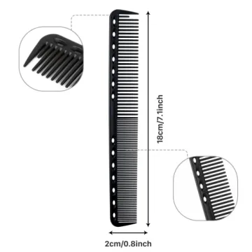 5Pcs Black Barber Combs Set - Durable Styling Tools for Men