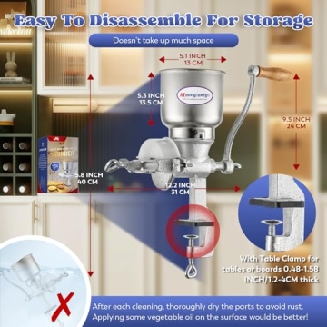 Moongiantgo Cast Iron Corn Grinder Mill for Efficient Grinding