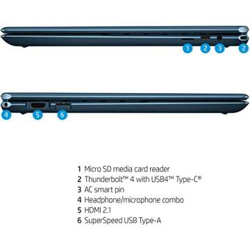 HP Spectre X360 2-in-1 Touchscreen Laptop, 16" 3K+ Touchscreen, Intel Core i7-12700H Evo, 16GB RAM, 512GB SSD, Webcam, Wi-Fi 6, Backlit KB, FP Reader, MPP2.0 Tilt Pen Included, Win11 Home