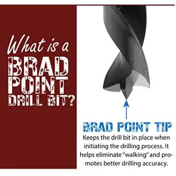 Fulton 12 inch Extra Long Brad Point Drill Bit Set with 7 Total Drill Bits • Ideal for Wood • PVC • Resin • Composite • MDF and Drywall (Sheet Rock) Materials
