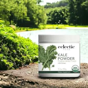 Eclectic herb Raw Fresh Freeze-Dried Kale Whole Food Powder | 3.2 oz (90 g)