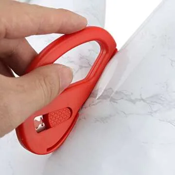 AROIC Wallpaper Smoothing Tool Kit Include Black Tape Measure,red Squeegee,Medium-Hardness Squeegee,snitty Vinyl Cutter and Craft Knife with 5 Replacement Blades for Adhesive Paper Application Window