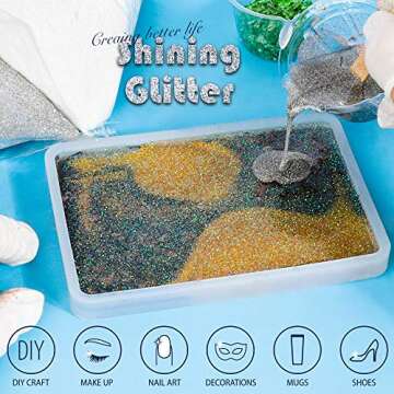 YGDZ White & Silver Glitter Pack 200G for Crafts