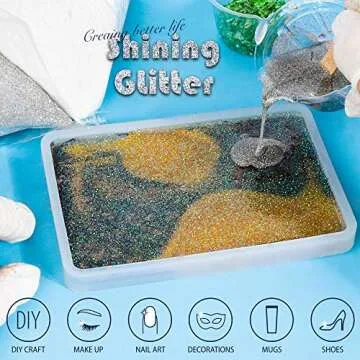 YGDZ White & Silver Glitter Pack 200G for Crafts