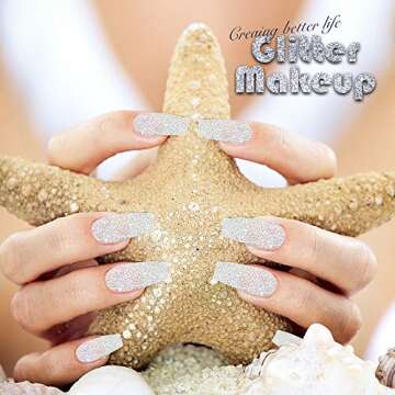 YGDZ White & Silver Glitter Pack 200G for Crafts