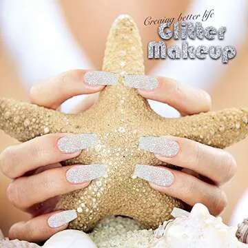 YGDZ White & Silver Glitter Pack 200G for Crafts