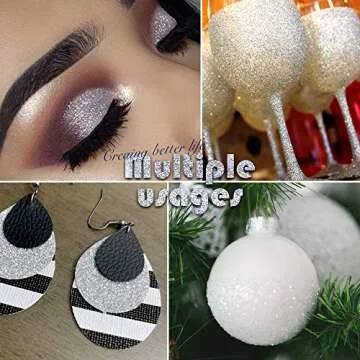 YGDZ White & Silver Glitter Pack 200G for Crafts