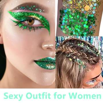 Go Ho Green Face Body Glitter for Festivals and Parties
