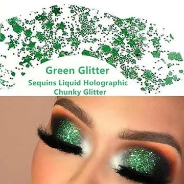 Go Ho Green Face Body Glitter for Festivals and Parties