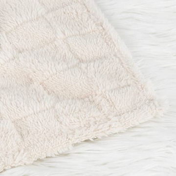 HOMRITAR 3D Gingham Fleece Baby Blanket Ultra-Soft Reversible