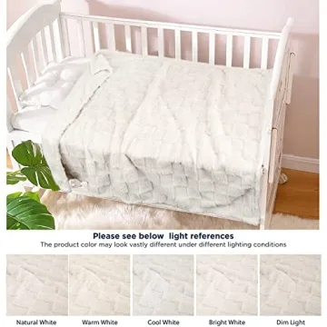 HOMRITAR 3D Gingham Fleece Baby Blanket Ultra-Soft Reversible