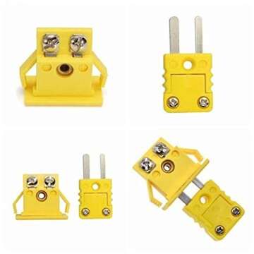 SeaISee 2Set K-Type Panel Mount Thermocouple Miniature Socket and Plug Connector(Yellow)