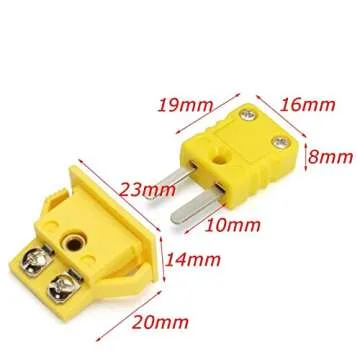 SeaISee 2Set K-Type Panel Mount Thermocouple Miniature Socket and Plug Connector(Yellow)